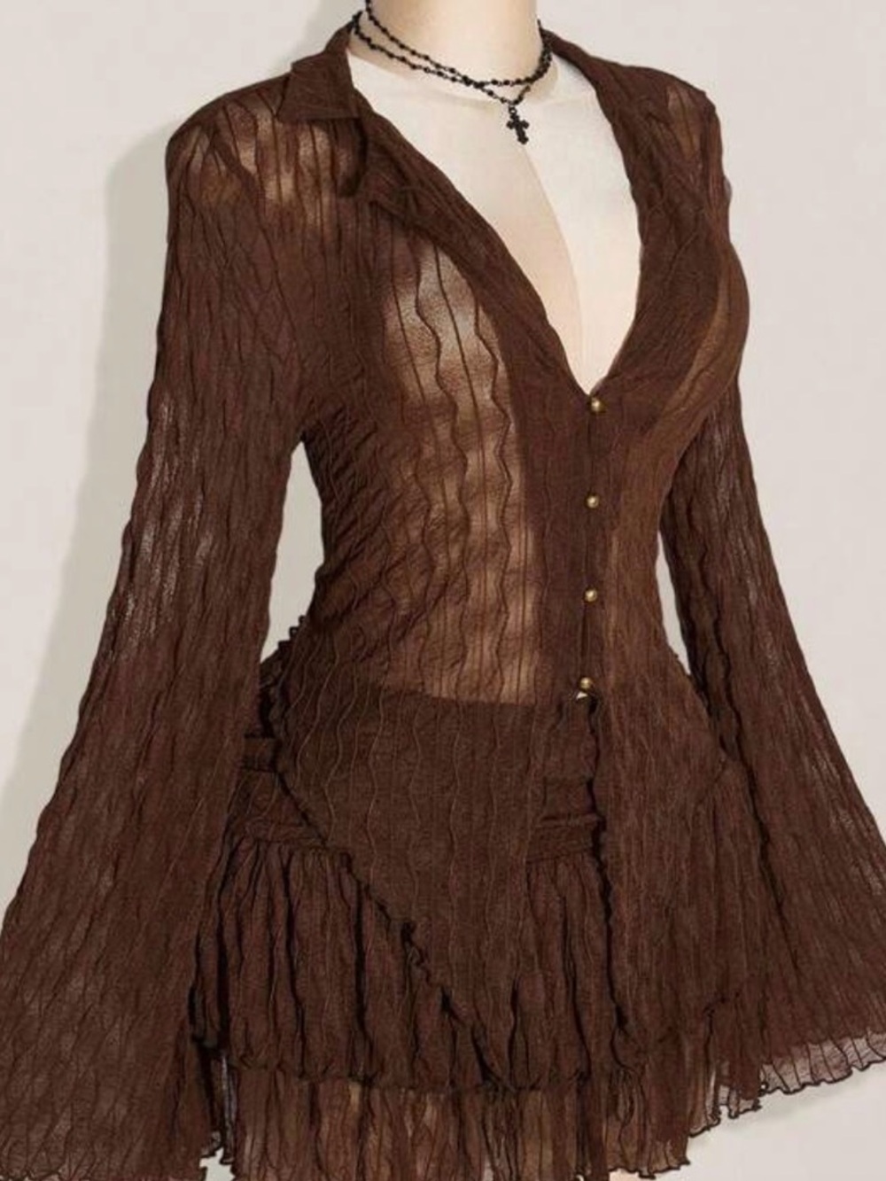 Brown mini skirt